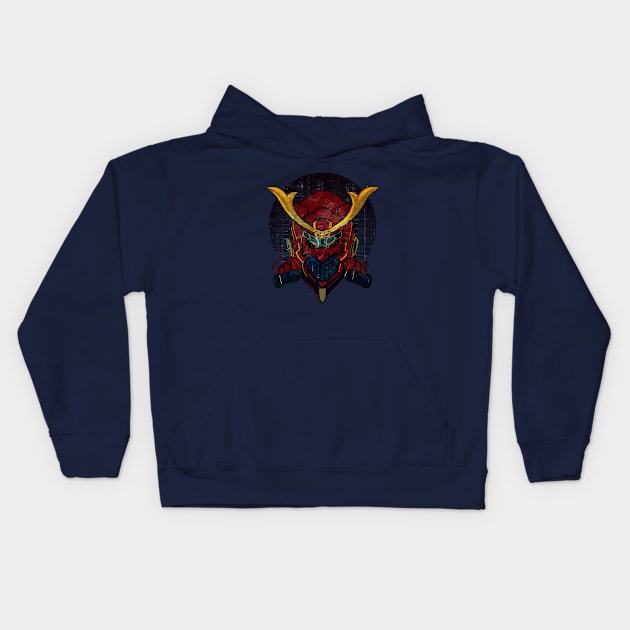 Red Samurai Kids Hoodie by pilipsjanuariusDesign